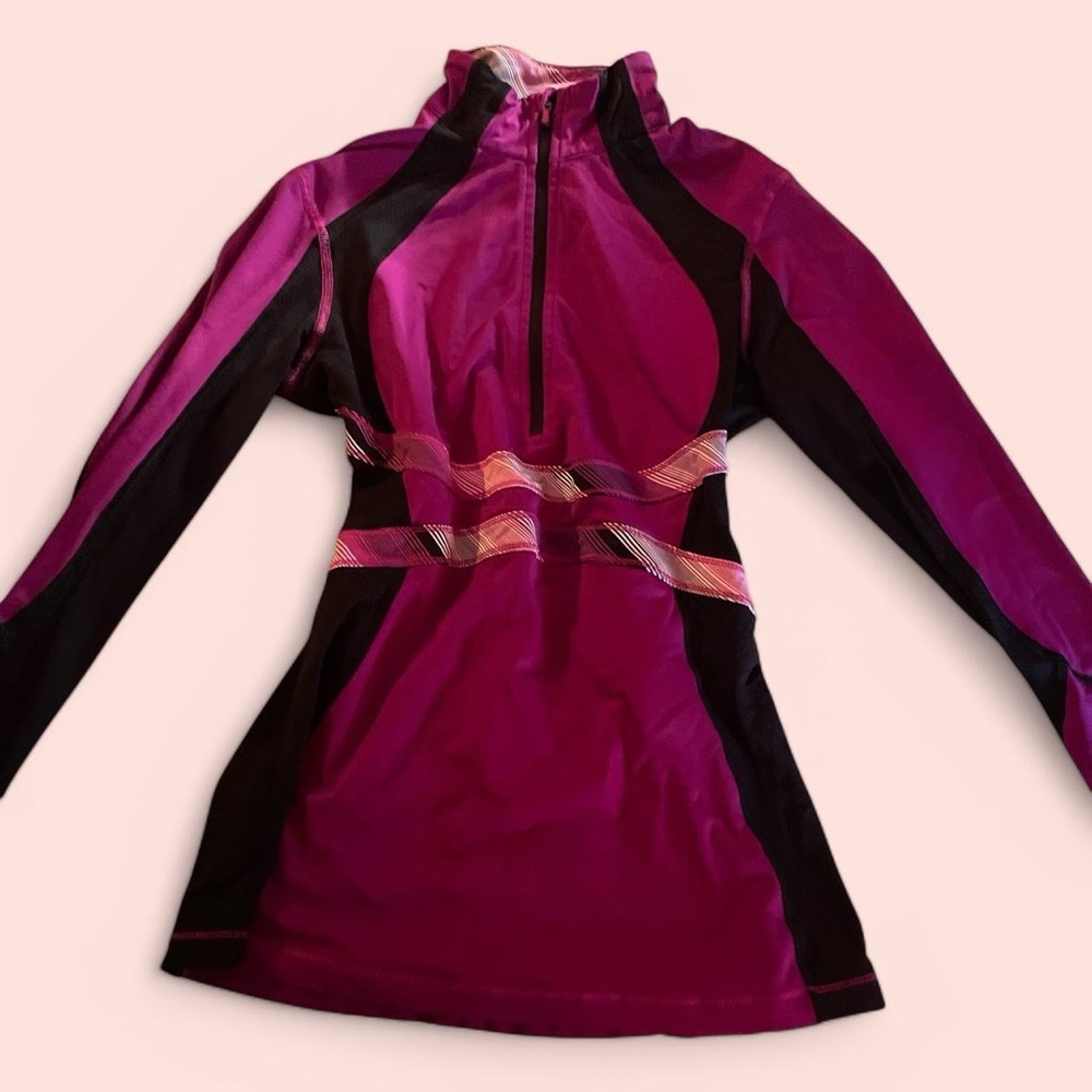 Purple and Black Long Sleeve Athletic Lululemon Top